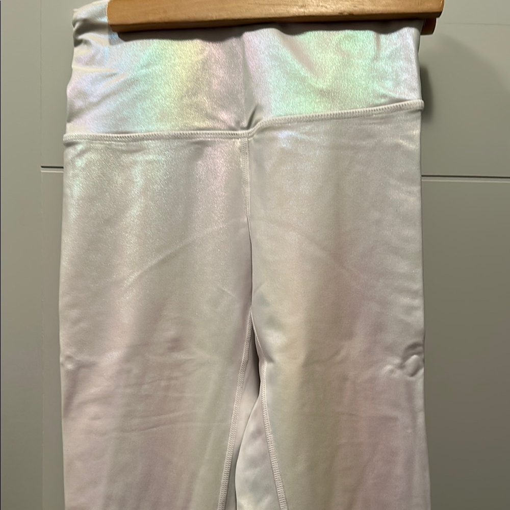 Iridescent White womens leggings